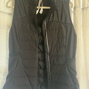 Black Quilted Insulated Vest with High Collar